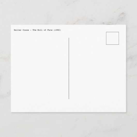 Walter Crane - The Roll of Fate Briefkaart (Achterkant)