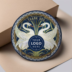 Walter Crane Two Swans Art  Decor Ronde Sticker