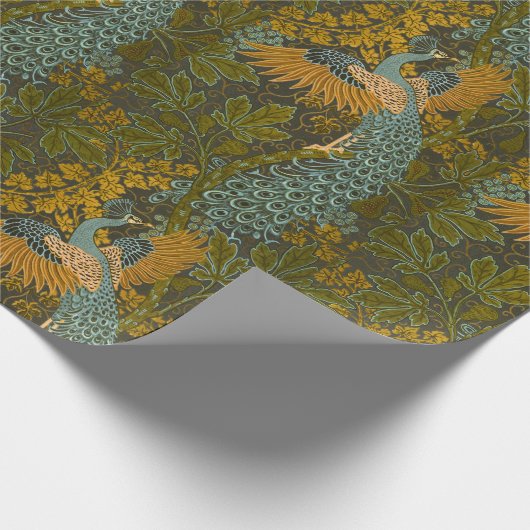 Walter Crane - vijg- en pauwenpatroon Cadeaupapier (Hoek)