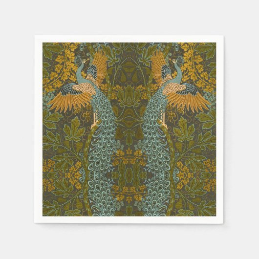 Walter Crane - vijg- en pauwenpatroon Servet (Voorkant)