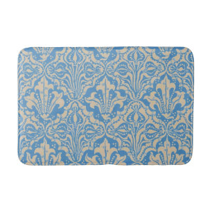 Walter Crane Vintage Blauwe Zaad- en Bloemkunst Badmat