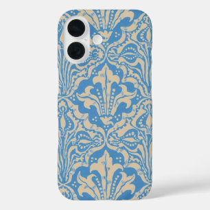 Walter Crane Vintage Blauwe Zaad- en Bloemkunst iPhone 16 Hoesje