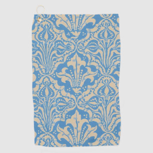 Walter Crane Vintage Blauwe Zaad- en Bloemkunst Golfhanddoek