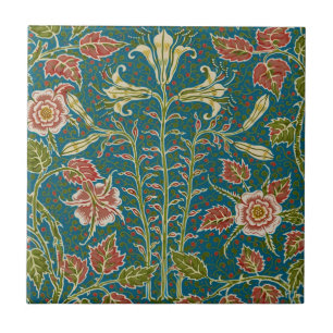 Walter Crane Vintage Lelie en Roos Bloemmotief Tegeltje