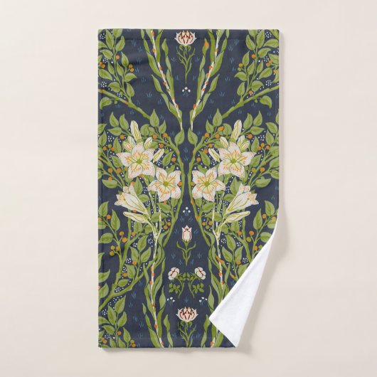 Walter Crane Vintage Marine Blanche Lily Pattern (Serviette à main)