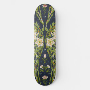 Walter Crane Vintage Navy Wit Leliepatroon Skateboard