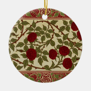 Walter Crane Vintage Rosamund Rode Roos Bloemschil Keramisch Ornament