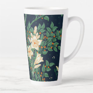 Walter Crane Witte lelie-blauwe achtergrond Latte Mok