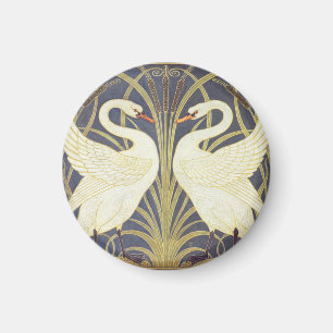 Walter Crane Zwaan, Riet en Iris Art Nouveau Magneet