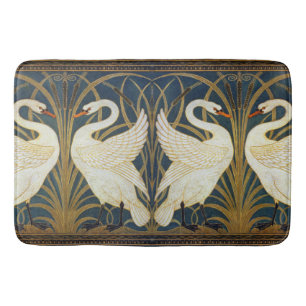 Walter Crane - Zwaan, Rush en Iris Art Nouveau Badmat