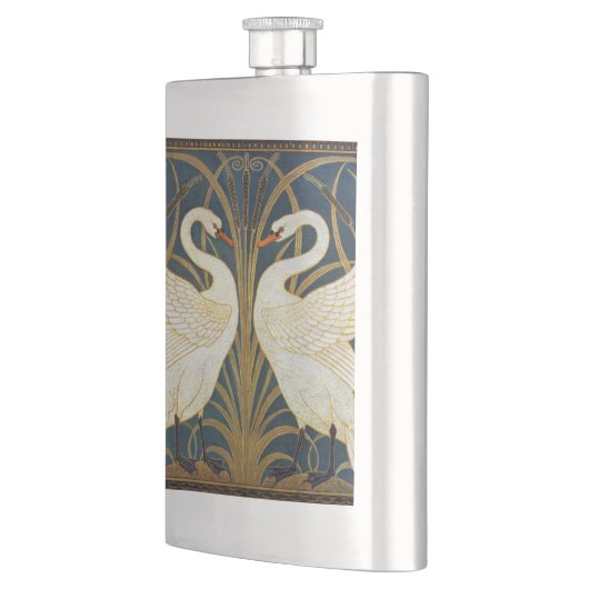 Walter Crane - Zwaan, Rush en Iris Art Nouveau Flacon (Links)