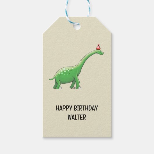 Walter de Dinosaurus Cadeaulabel (Voorkant)