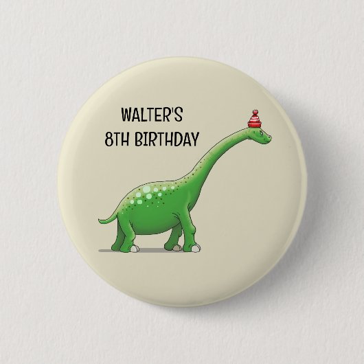 Walter de Dinosaurus Ronde Button 5,7 Cm (Voorkant)