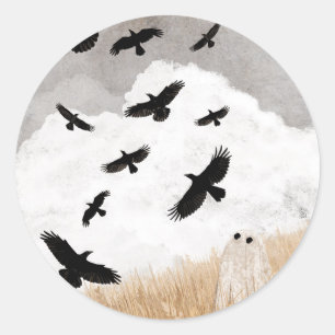 Walter en de kraaien ronde sticker