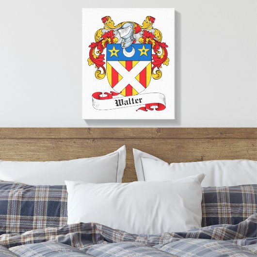 Walter Family Crest Canvas Afdruk (Insitu (Slaapkamer))