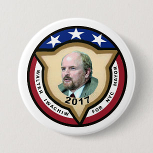 Walter Iwachiw voor de burgemeester van NYC in 201 Ronde Button 7,6 Cm