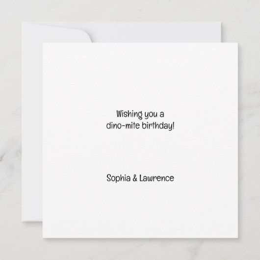 Walter la carte d'anniversaire de Dinosaur (Dos)