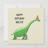 Walter la carte d'anniversaire de Dinosaur (Devant)