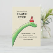 Walter le Dinosaur Invitation d'anniversaire (Debout devant)