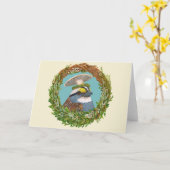 Walter le moineau dans la carte de couronne (Fleur jaune)