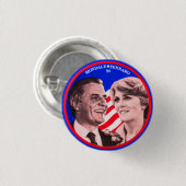 Walter Mondale Geraldine Ferrero T-Shirt Ronde Button 3,2 Cm (Voorkant /achterkant)