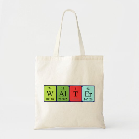 Walter periodieke table name canvas tas (Voorkant)