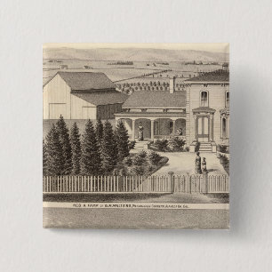 Walters, kroonbewoners, boerderij vierkante button 5,1 cm
