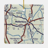 Waltersboro South Carolina Map Keramisch Ornament (Achterkant)