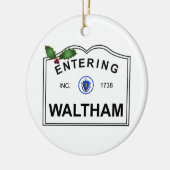 Waltham MA Keramisch Ornament (Links)