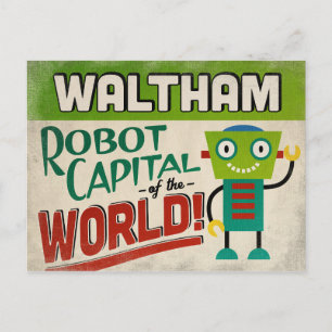 Waltham Massachusetts Robot - Funny  Briefkaart