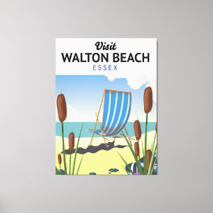 Walton Beach, Essex Seaside reisposter Canvas Afdruk
