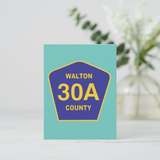Walton County 30A Highway Sign Verenigde Staten Briefkaart (Staand voorkant)
