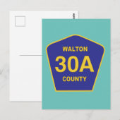 Walton County 30A Highway Sign Verenigde Staten Briefkaart (Voorkant / Achterkant)