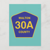 Walton County 30A Highway Sign Verenigde Staten Briefkaart (Voorkant)