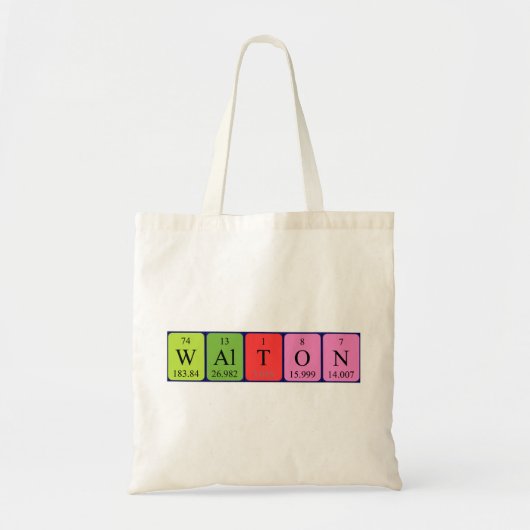 Walton periodieke lijstnaam canvas tas (Voorkant)