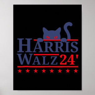 Waltz 2024 Kattenverkiezing Kamala Harris Tim Walz Poster
