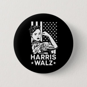 Waltz 2024 Verenigde Staten Vlag Kamala Harris Tim Ronde Button 5,7 Cm