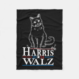 Waltz 2024 Verkiezing Grappig Cat Kamala Harris Ti Fleece Deken