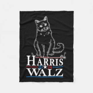 Waltz 2024 Verkiezing Grappig Cat Kamala Harris Ti Fleece Deken