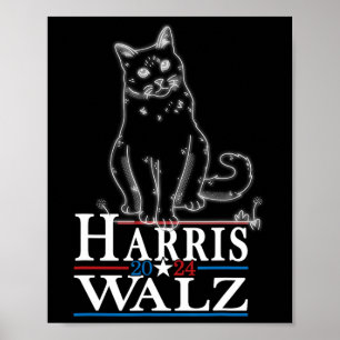 Waltz 2024 Verkiezing Grappig Cat Kamala Harris Ti Poster