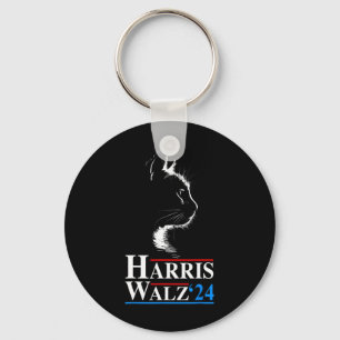 Waltz 2024 Verkiezingen Grappige kat Kamala Harris Sleutelhanger
