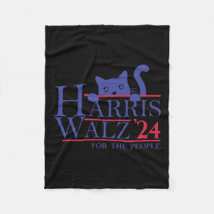 Waltz 2024 voor de mensen Funny Cat Lady Kamala 20 Fleece Deken