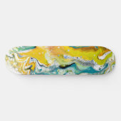 Waltz Over 1 Golden Blue Abstract Skateboard (Horizontaal)
