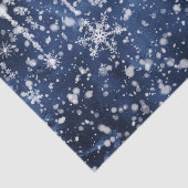 Waltz van de Snowflakes Deep Blue Snow Tissuepapier (Detail)