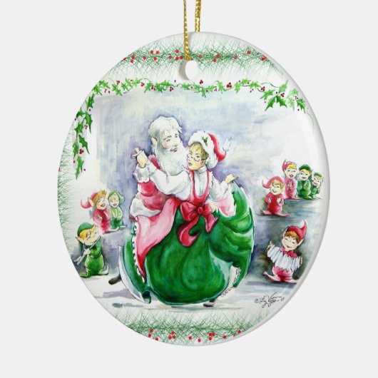 Waltzing Santa en Mrs Claus Ornament (Links)