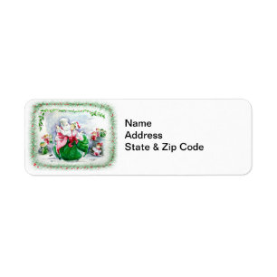 Waltzing Santa & Mrs Claus Avery Label