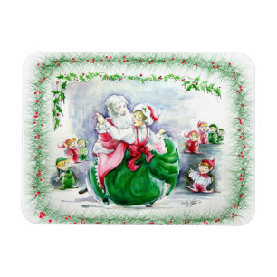 Waltzing Santa & Mrs Claus Premium Magnet Magneet