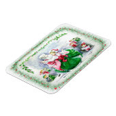 Waltzing Santa & Mrs Claus Premium Magnet Magneet (Linkerzijde)