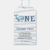 Walvis 1e verjaardag onder het Zee Cadeaulabel (Voorkant)