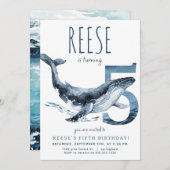 Walvis 5e verjaardag uitnodiging (Voorkant / Achterkant)